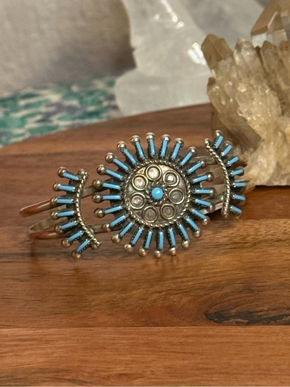 Philander Gia - Zuni Handmade Needlepoint Cuff Bracelet - Picture 9 of 10